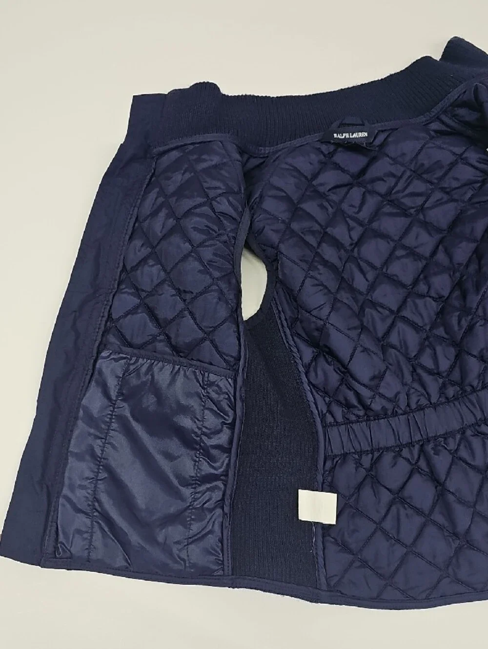 Ralph Lauren Quilted Navy Vest with Gold Crest Patch Size 8/10Y